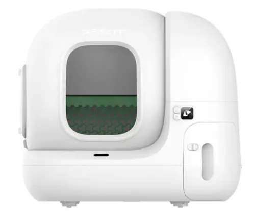 Litiera smart cu autocuratare PetKit Pura Max 2 pentru pisici, Capacitate 7L, Alb, Afisaj LED, Bluetooth, WiFi (Alb)