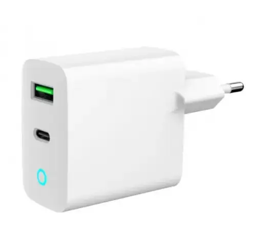 Incarcator Gembird TA-UC-PDQC20L-W-01, Type-C/20W, USB-A/18W (Alb)
