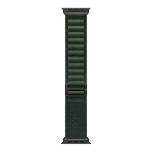 Curea Smartwatch Apple MYPQ3ZM/A pentru Watch 49mm, Alpine Loop, Small, Black Titanium Finish (Verde inchis)