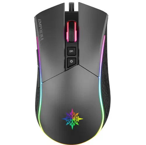 Mouse Gaming Inca IMG-GT19, Wired, 4800 dpi, RGB, 7 butoane, USB (Negru/Gri)