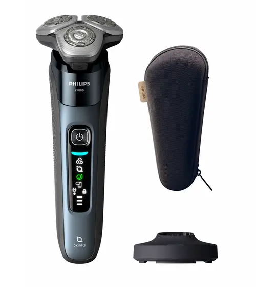 Aparat de ras electric Philips Seria 5000 X9001/10, Autonomie 50 minute, Utilizare Umed&Uscat, Husa calatorie (Albastru)