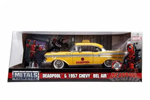 Masinuta Taxi cu figurina Deadpool (Multicolor)