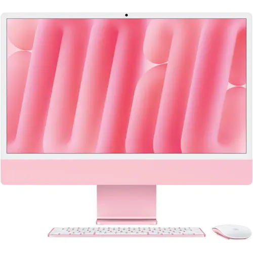 All In One PC Apple iMac 24inch (2024), Procesor Apple M4, 10 nuclee CPU si 10 nuclee GPU, 24inch, Retina 4.5K, 16GB, 256GB SSD, macOS, Layout RO (Roz)