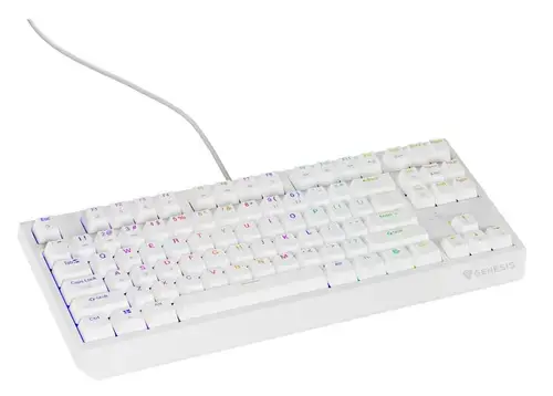 Tastatura Mecanica Gaming Genesis THOR 230 White TKL Outemu Red Switch, USB, iluminare RGB (Alb)