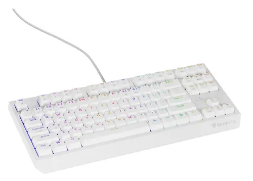 Tastatura Mecanica Gaming Genesis THOR 230 White TKL Outemu Red Switch, USB, iluminare RGB (Alb)