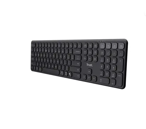 Tastatura wireless Trust Vaiya, Bluetooth/USB, layout US (Negru)