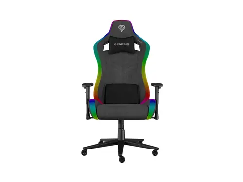 Scaun gaming Genesis TRIT 660, iluminare RGB, reglabil, Manere 2D, Negru/Gri