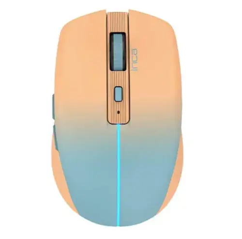 Mouse Inca IWM-511RT, 800-1600 dpi, Wireless 2.4 GHz, Bluetooth, USB (Portocaliu/Albastru)