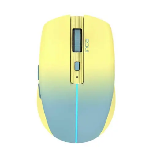 Mouse Inca IWM-511RS, 800-1600 dpi, Wireless 2.4 GHz, Bluetooth, USB (Galben/Albastru)
