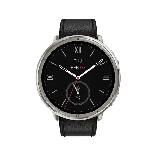 Smartwatch Amazfit Active 2, Ecran AMOLED 1.32inch, Bluetooth 5.2, Leather Strap (Negru)
