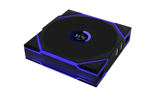 Ventilator Lian Li UNI FAN TL Wireless LCD, ARGB, PWM - 120 mm, 350 - 1900rpm  (Negru)