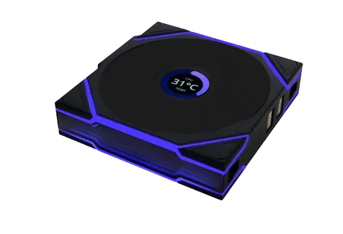 Ventilator Lian Li UNI FAN TL Wireless LCD, ARGB, PWM - 120 mm, 350 - 1900rpm  (Negru)