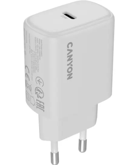 Incarcator retea Canyon OnCharge 200, 1 x USB-C, 12 V, 3 A, 20 W (Alb)