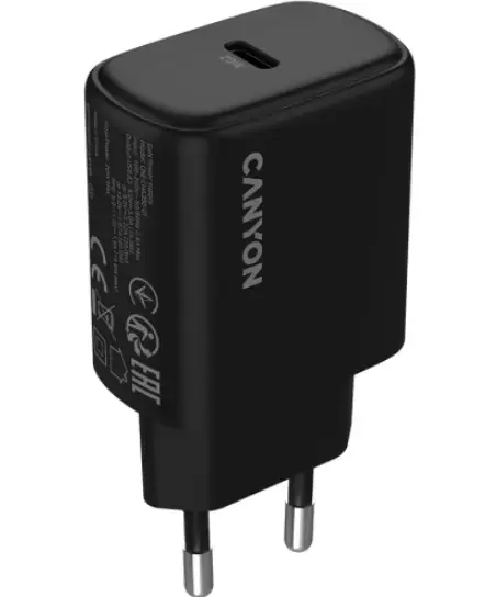 Incarcator retea Canyon OnCharge 200, 1 x USB-C, 12 V, 3 A, 20 W (Negru)