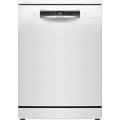 Masina de spalat vase Bosch SMS4EVW08E, 14 seturi, 6 programe, EfficientDry, Sistem Rackmatic, Home Connect, EcoSilence Drive, Tab-count, Clasa B, 60 cm (Alb)