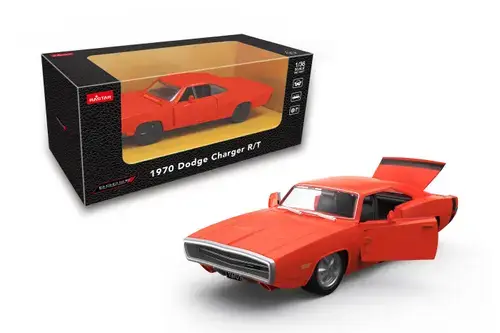 Masinuta metalica Dodge Charger R/T 1970, scara 1 la 36 (Portocaliu)