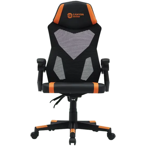 Scaun gaming CANYON Flow MCH01 Mesh, reglabil, Negru/Portocaliu