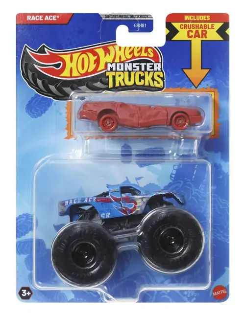 Set masinute Hot Wheels Monster Truck si Race Age (Multicolor)