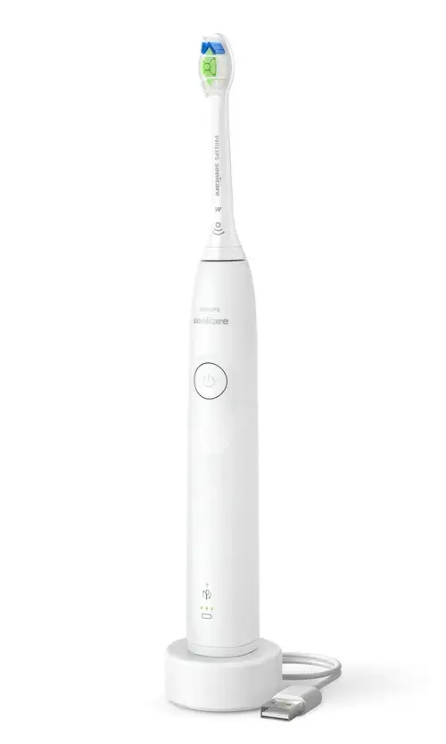 Periuta de dinti electrica Philips Sonicare HX7108/01, 62.000 miscari/minut, autonomie 21 zile, 1 mod periere, 2 intensitati, senzor presiune integrat, functia BrushSync, inclus capat de periere Otimal White (Alb)