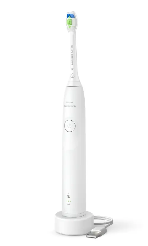 Periuta de dinti electrica Philips Sonicare HX7108/01, 62.000 miscari/minut, autonomie 21 zile, 1 mod periere, 2 intensitati, senzor presiune integrat, functia BrushSync, inclus capat de periere Otimal White (Alb)