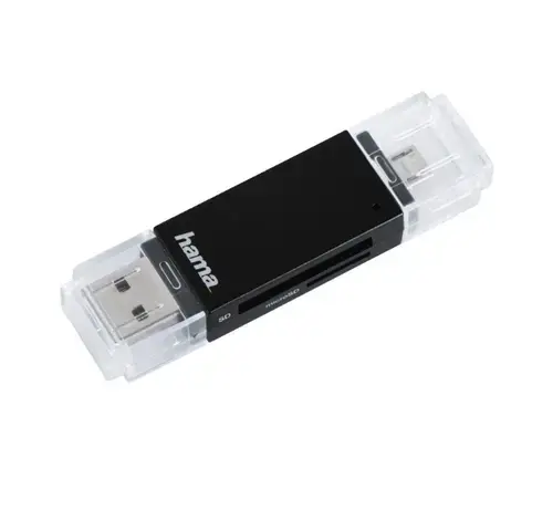 Cititor de carduri Hama Basic 181056, USB-A /Micro B, SD/microSD (Negru)