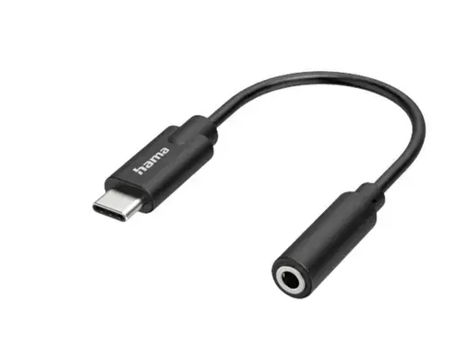 Adaptor audio Hama 200318, USB-C - Jack 3.5mm (Negru)
