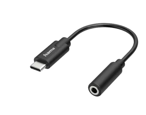 Adaptor audio Hama 200318, USB-C - Jack 3.5mm (Negru)