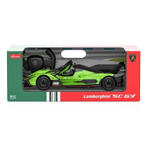 Masina cu telecomanda Lamborghini SC63 LMDH, Scara 1 la 14 (Verde/Negru)
