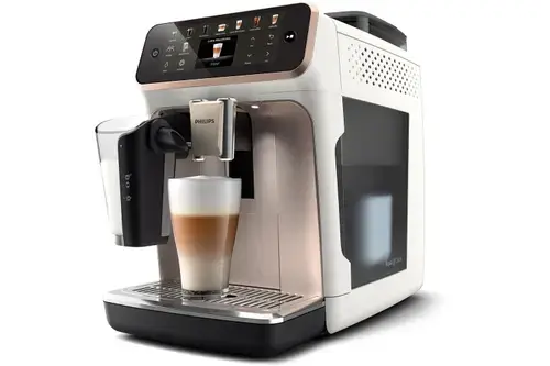 Espressor automat Philips Seria 5500 Latte Go EP5543/80, 20 de bauturi, Rezervor 1.8l, Ecran Tactil TFT, QuickStart, SilentBrew, Rasnita incorporata cu 12 setari (Roz/Alb)
