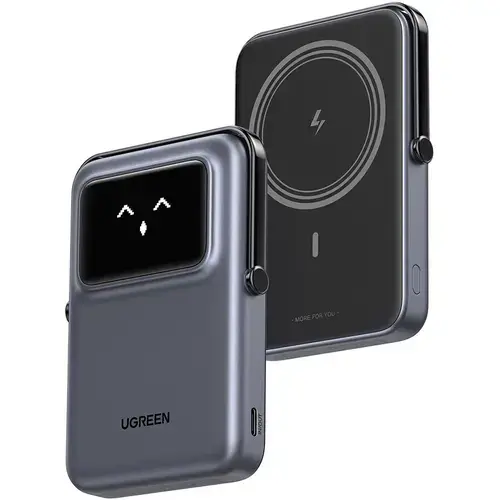 Baterie externa UGREEN Uno PB572, 10000mAh, 20W, Digital Display, 5V/3A (Gri/Negru)