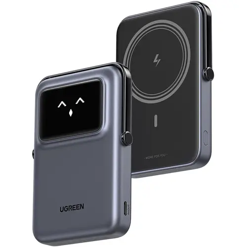 Baterie externa UGREEN Uno PB572, 10000mAh, 20W, Digital Display, 5V/3A (Gri/Negru)