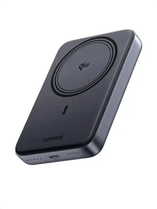 Baterie externa Ugreen Magnetic 10000 mAh, Wireless, PD 30W, Qi2 7.5W, USB-C, compatibila MagSafe (Negru)