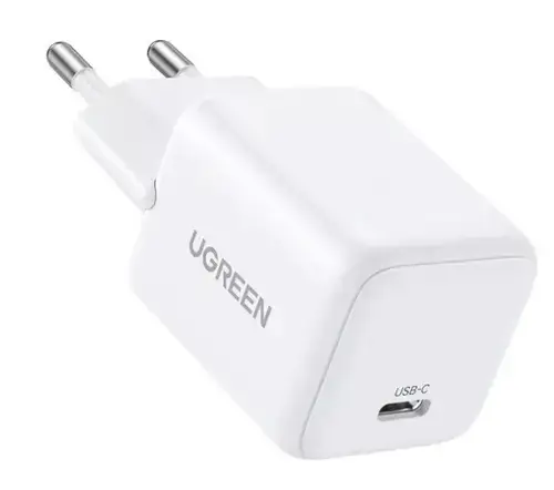 Incarcator retea Ugreen X512, 20W QC4 5V/3A USB-C, GaN Fast Charging (Alb)
