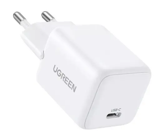 Incarcator retea Ugreen X512, 20W QC4 5V/3A USB-C, GaN Fast Charging (Alb)