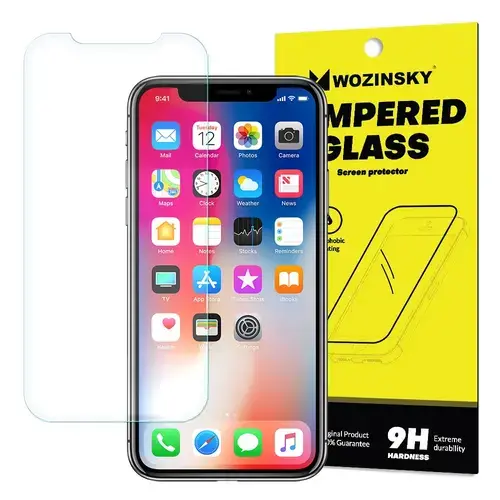 Folie Sticla Tempered Glass Wozinsky Full Glue Super Tough pentru iPhone X/XS/11 Pro (Negru)