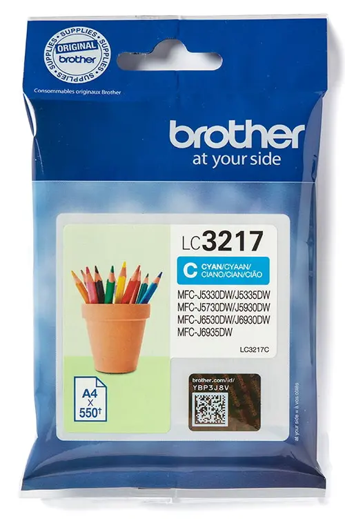 Cartus cerneala Brother LC3217C, 550 pagini (Cyan)