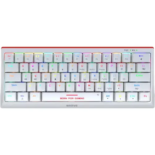 Tastatura Gaming Mecanica Marvo KG962G RGB White Red Switch, USB, iluminare RGB (Alb)