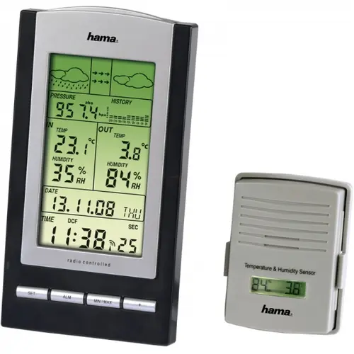 Statie meteo Hama EWS-800, Negru/Argintiu