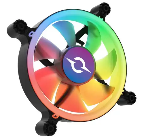 Ventilator AQIRYS Cetus 6P-12SLI15B-RGB, 1200 RPM, Iluminare RGB (Negru)