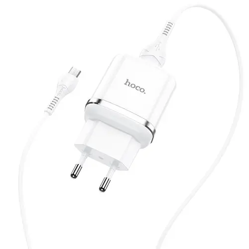 Incarcator Retea HOCO N3, Quick Charge, 18W, 1 X USB, cablu MicroUSB 1m (Alb)