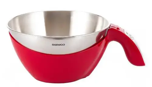 Cantar de bucatarie Daewoo DKS45R, 5 kg, Tara (Rosu)
