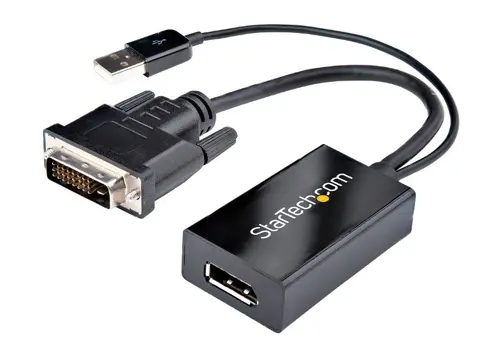 Adaptor video StarTech DVI2DP2, DisplayPort, DVI, 1080p (Negru)