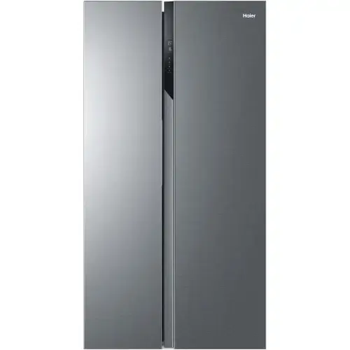 Side by side Haier HSR3918ENPG, 528 L, Total No Frost, Multi air flow, Motor Inverter, Display LED, Super Cooling, Super Freezing, Clasa E, H 177 cm (Argintiu)