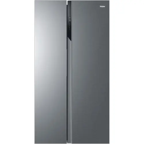 Side by side Haier HSR3918ENPG, 528 L, Total No Frost, Multi air flow, Motor Inverter, Display LED, Super Cooling, Super Freezing, Clasa E, H 177 cm (Argintiu)