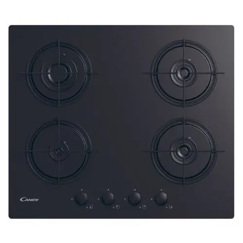 Plita incorporabila Candy CVW6BB, 4 Arzatoare gaz, Aprindere electrica, 60 cm (Negru)