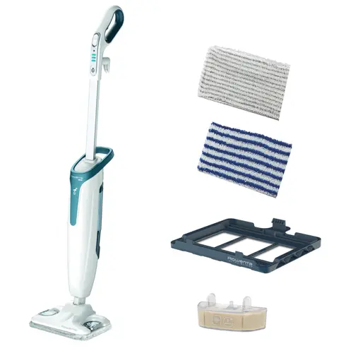 Mop cu abur Rowenta RY6597WH Steam Power, 1200W, 0.6L, filtru anticalcar, 3 setari ale aburului (Alb)