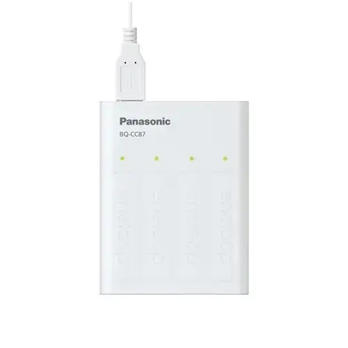 Incarcator Powerbank Panasonic Eneloop BQ-CC87, 4 acumulatori, 1,2V, Ni-MH, Tip R6/AA de 1900mAh