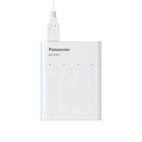 Incarcator Powerbank Panasonic Eneloop BQ-CC87, 4 acumulatori, 1,2V, Ni-MH, Tip R6/AA de 1900mAh