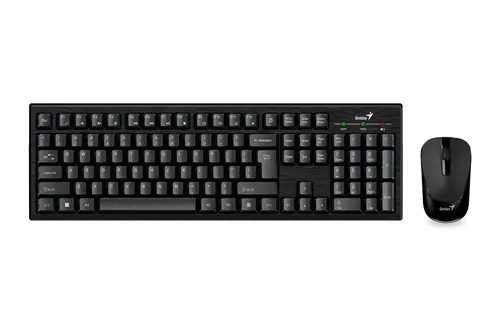 Kit tastatura si mouse wireless GENIUS KM-8101, USB, 1000dpi (Negru)