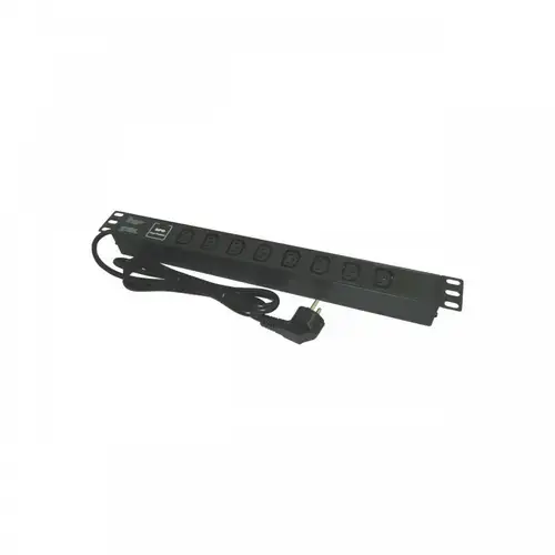 Bara alimentare aluminiu / PDU, 19 inch, 8 prize C13, protectie la supratensiune, 16A, 3500W, 3x1.5, 2m - EMTEX